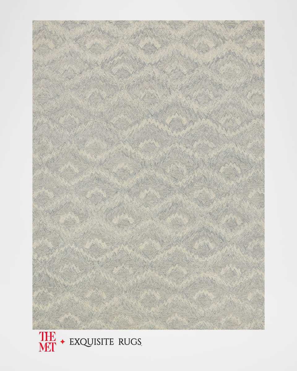 Bargello Hand-Tufted Gray Rug, 5' x 8'